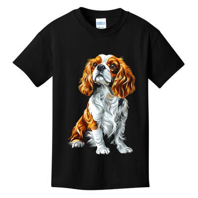 Cavalier King Charles Spaniel Dog Graphic Pet Artwork Kids T-Shirt