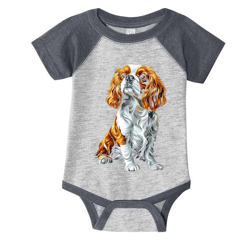 Cavalier King Charles Spaniel Dog Graphic Pet Artwork Infant Baby Jersey Bodysuit
