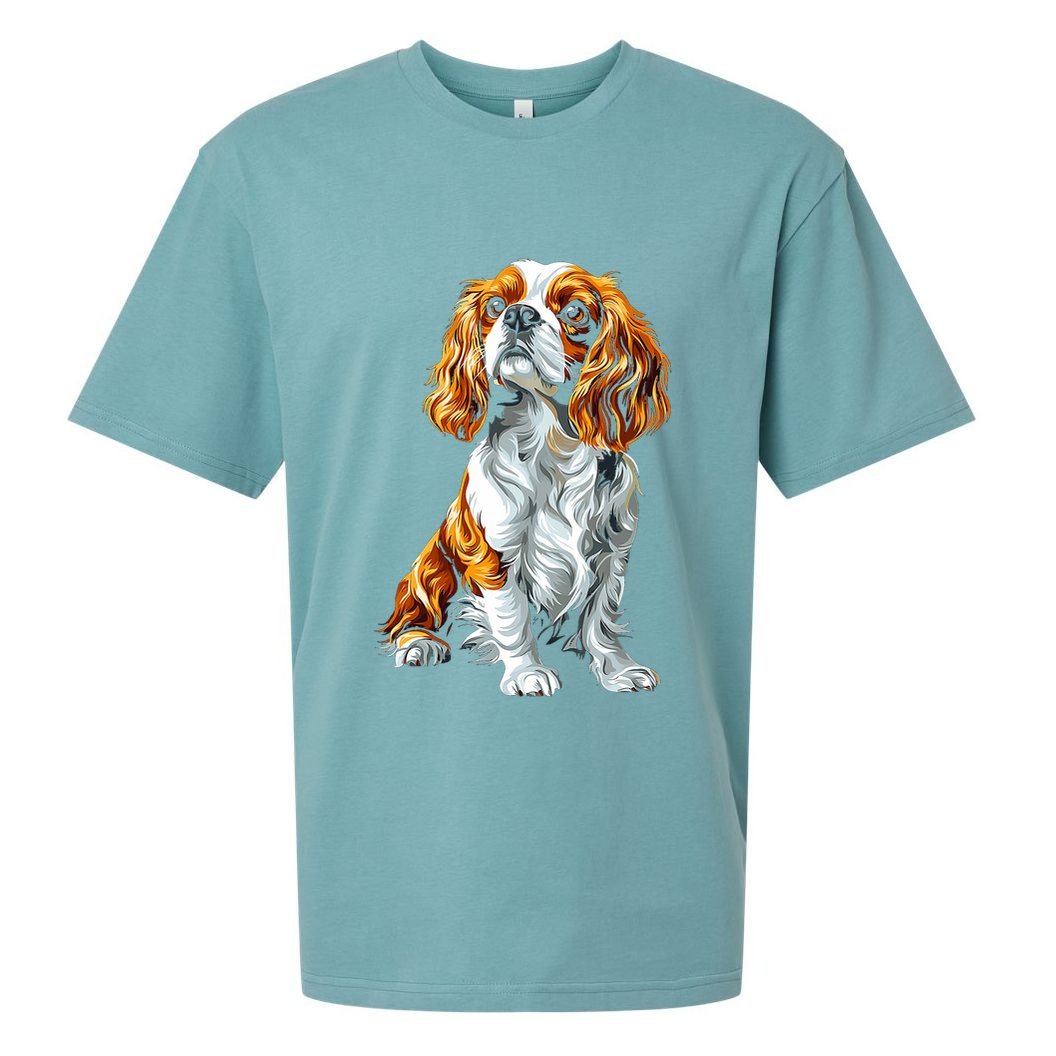 Cavalier King Charles Spaniel Dog Graphic Pet Artwork Sueded Cloud Jersey T-Shirt