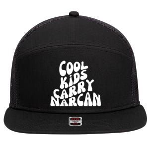 Cool Kids Carry Narcan End Overdose Awareness 7 Panel Mesh Trucker Snapback Hat