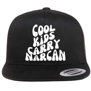 Cool Kids Carry Narcan End Overdose Awareness Flat Bill Trucker Hat