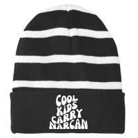 Cool Kids Carry Narcan End Overdose Awareness Striped Beanie with Solid Band