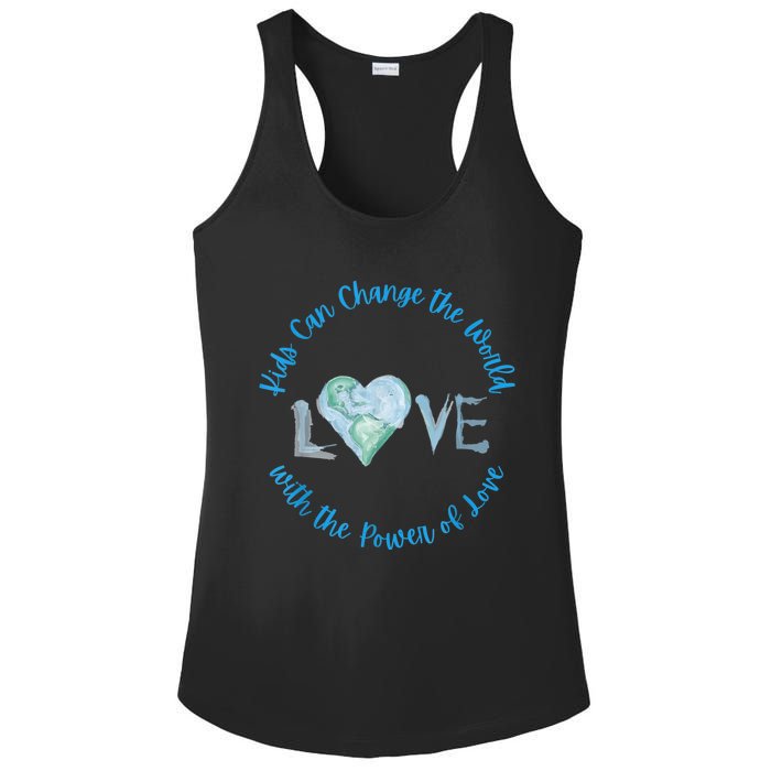 Cute Kids Can Change The World With Love Uplifting Message Ladies PosiCharge Competitor Racerback Tank