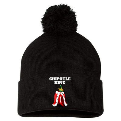 Chipotle King Chipotle Lover Mexican Chipotle Pom Pom 12in Knit Beanie