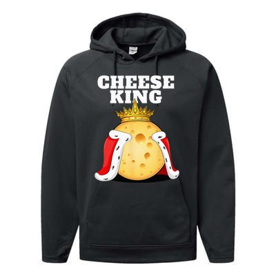 Cheese King Cheese Lover Cute Cheese Performance Fleece Hoodie