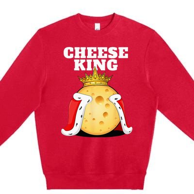 Cheese King Cheese Lover Cute Cheese Premium Crewneck Sweatshirt