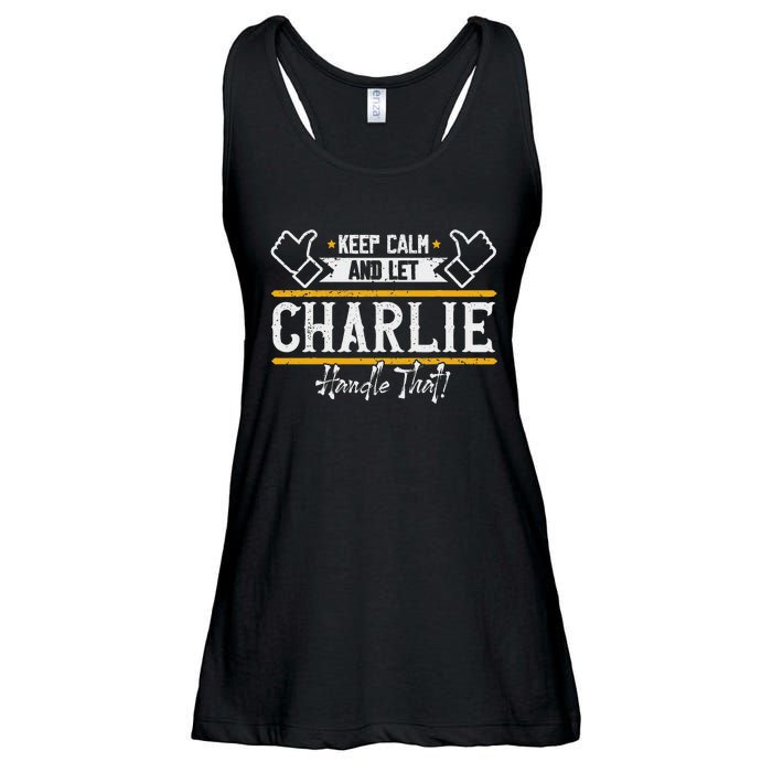 Charlie Keep Calm And Let Charlie Handle That Ladies Essential Flowy Tank