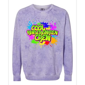 Cool Kindergarten Crew Graphitti Kindergarten Teacher Gift Colorblast Crewneck Sweatshirt