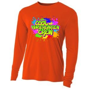 Cool Kindergarten Crew Graphitti Kindergarten Teacher Gift Cooling Performance Long Sleeve Crew