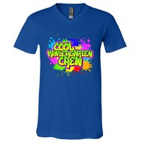 Cool Kindergarten Crew Graphitti Kindergarten Teacher Gift V-Neck T-Shirt