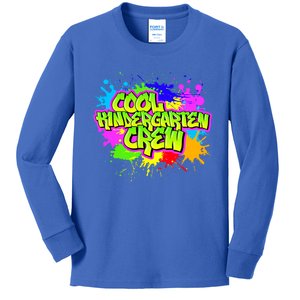 Cool Kindergarten Crew Graphitti Kindergarten Teacher Gift Kids Long Sleeve Shirt