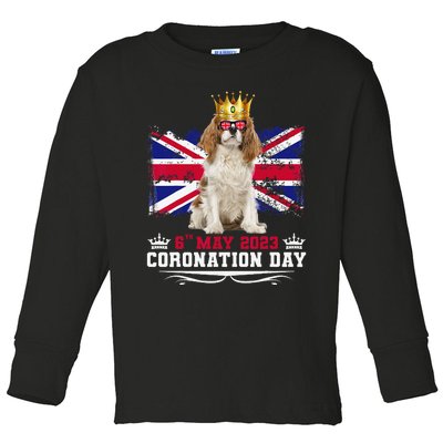 Cavalier King Charles Wo & Union Jack Coronation Day Toddler Long Sleeve Shirt