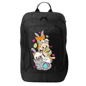 Cute Kawaii Cat Kitten Bunny Lover Easter City Backpack