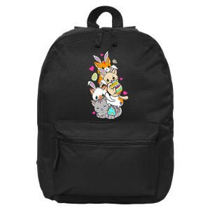 Cute Kawaii Cat Kitten Bunny Lover Easter 16 in Basic Backpack