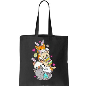 Cute Kawaii Cat Kitten Bunny Lover Easter Tote Bag