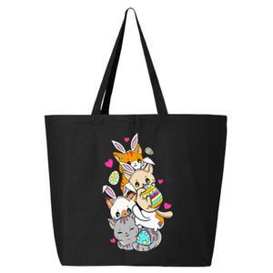 Cute Kawaii Cat Kitten Bunny Lover Easter 25L Jumbo Tote