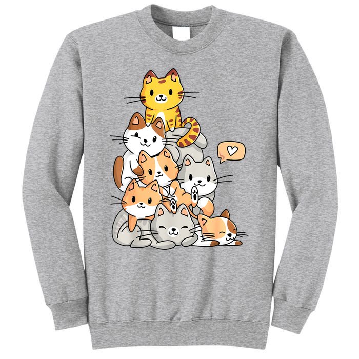 Cute Kawaii Cat Kitty Meowtain Cats Pile Chibi Women Girls Sweatshirt