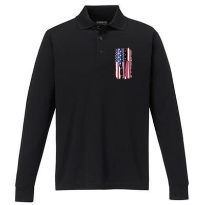 Chef Knife Cooking Kitchen American Flag Cute Gift Performance Long Sleeve Polo