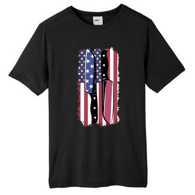 Chef Knife Cooking Kitchen American Flag Cute Gift Tall Fusion ChromaSoft Performance T-Shirt