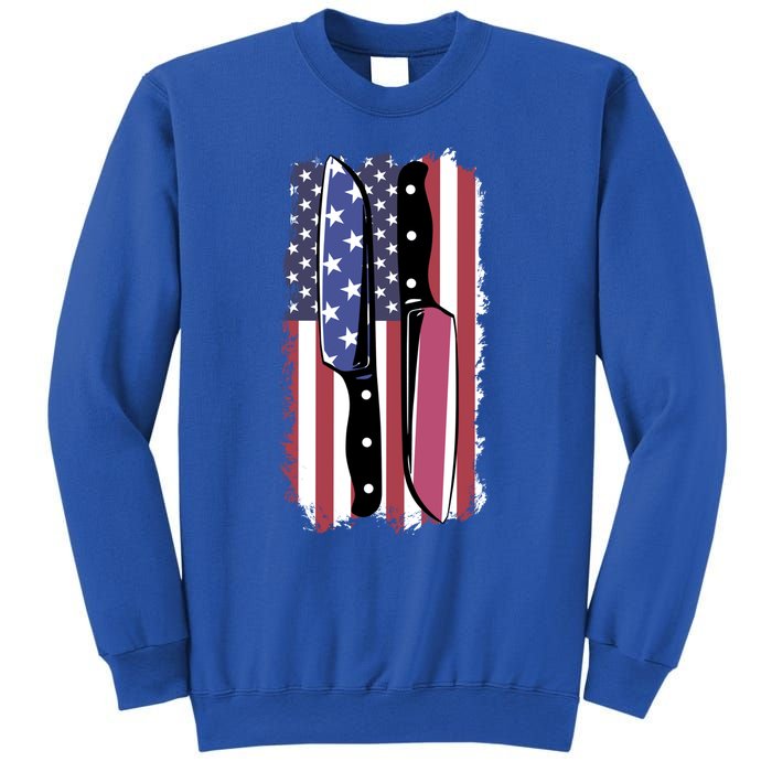 Chef Knife Cooking Kitchen American Flag Cute Gift Sweatshirt