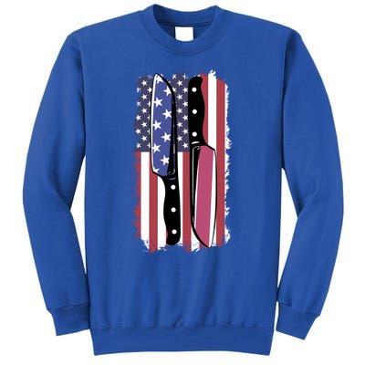 Chef Knife Cooking Kitchen American Flag Cute Gift Tall Sweatshirt