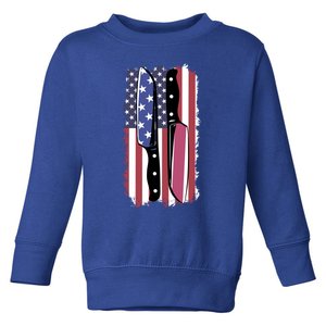 Chef Knife Cooking Kitchen American Flag Cute Gift Toddler Sweatshirt