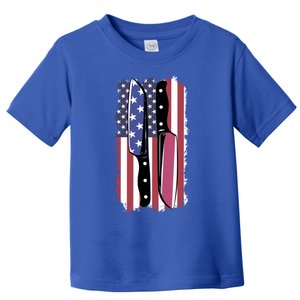 Chef Knife Cooking Kitchen American Flag Cute Gift Toddler T-Shirt