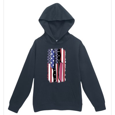 Chef Knife Cooking Kitchen American Flag Cute Gift Urban Pullover Hoodie