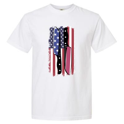 Chef Knife Cooking Kitchen American Flag Cute Gift Garment-Dyed Heavyweight T-Shirt