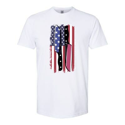 Chef Knife Cooking Kitchen American Flag Cute Gift Softstyle® CVC T-Shirt