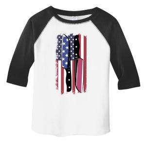 Chef Knife Cooking Kitchen American Flag Cute Gift Toddler Fine Jersey T-Shirt