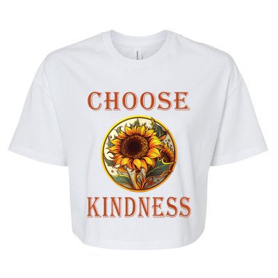 Choose Kindness Colorful Sunflower Bella+Canvas Jersey Crop Tee