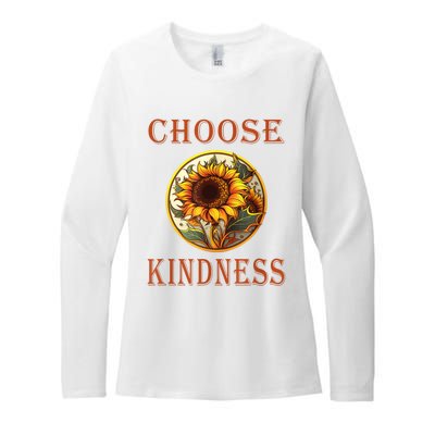 Choose Kindness Colorful Sunflower Womens CVC Long Sleeve Shirt