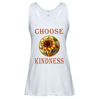 Choose Kindness Colorful Sunflower Ladies Essential Flowy Tank