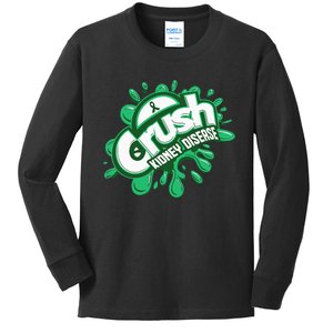 Crush Kidney Disease Grafiti Kidney Disease Awareness Kids Long Sleeve Shirt