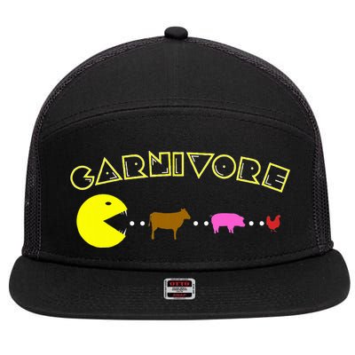 Carnivore Keto Diet Meat Eater 7 Panel Mesh Trucker Snapback Hat