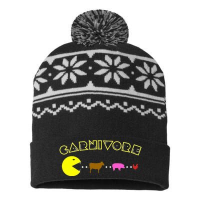 Carnivore Keto Diet Meat Eater USA-Made Snowflake Beanie