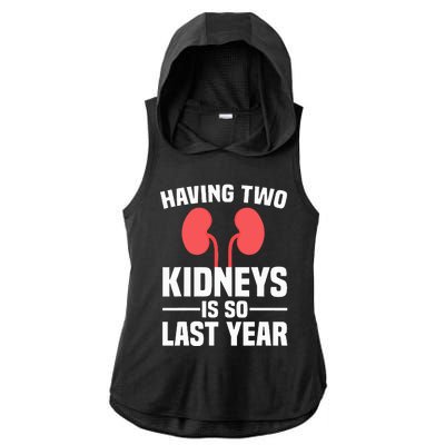 Cute Kidney Donor Art Kidney Transplant Survivor Ladies PosiCharge Tri-Blend Wicking Draft Hoodie Tank