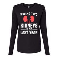 Cute Kidney Donor Art Kidney Transplant Survivor Womens Cotton Relaxed Long Sleeve T-Shirt