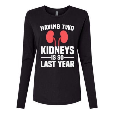 Cute Kidney Donor Art Kidney Transplant Survivor Womens Cotton Relaxed Long Sleeve T-Shirt