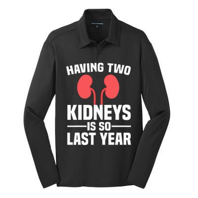 Cute Kidney Donor Art Kidney Transplant Survivor Silk Touch Performance Long Sleeve Polo