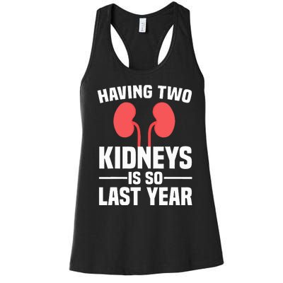 Cute Kidney Donor Art Kidney Transplant Survivor Women's Racerback Tank