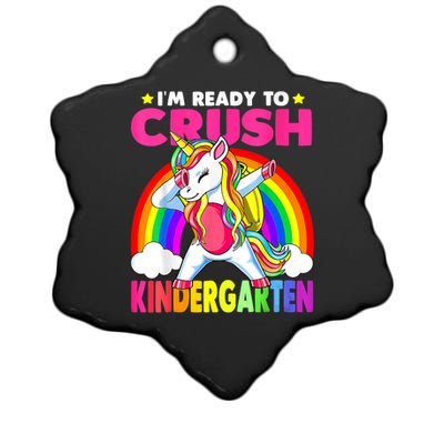 Crush Kindergarten Dabbing Unicorn Back To School Girl Ceramic Star Ornament