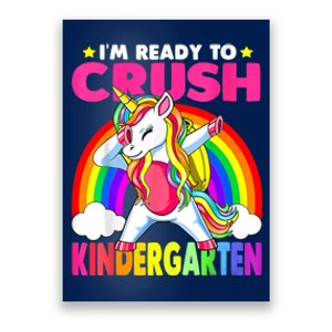 Crush Kindergarten Dabbing Unicorn Back To School Girl Poster