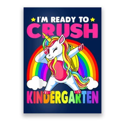 Crush Kindergarten Dabbing Unicorn Back To School Girl Poster