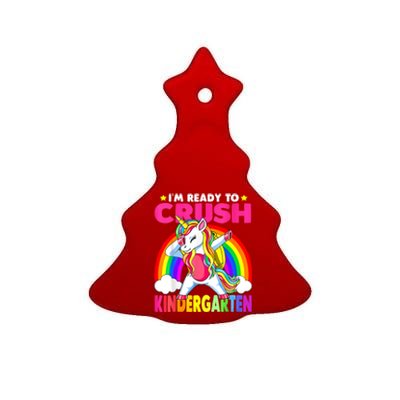 Crush Kindergarten Dabbing Unicorn Back To School Girl Ceramic Tree Ornament