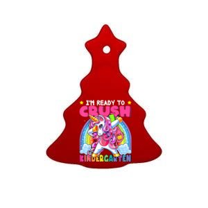 Crush Kindergarten Dabbing Unicorn Back To School Girl Gift Ceramic Tree Ornament