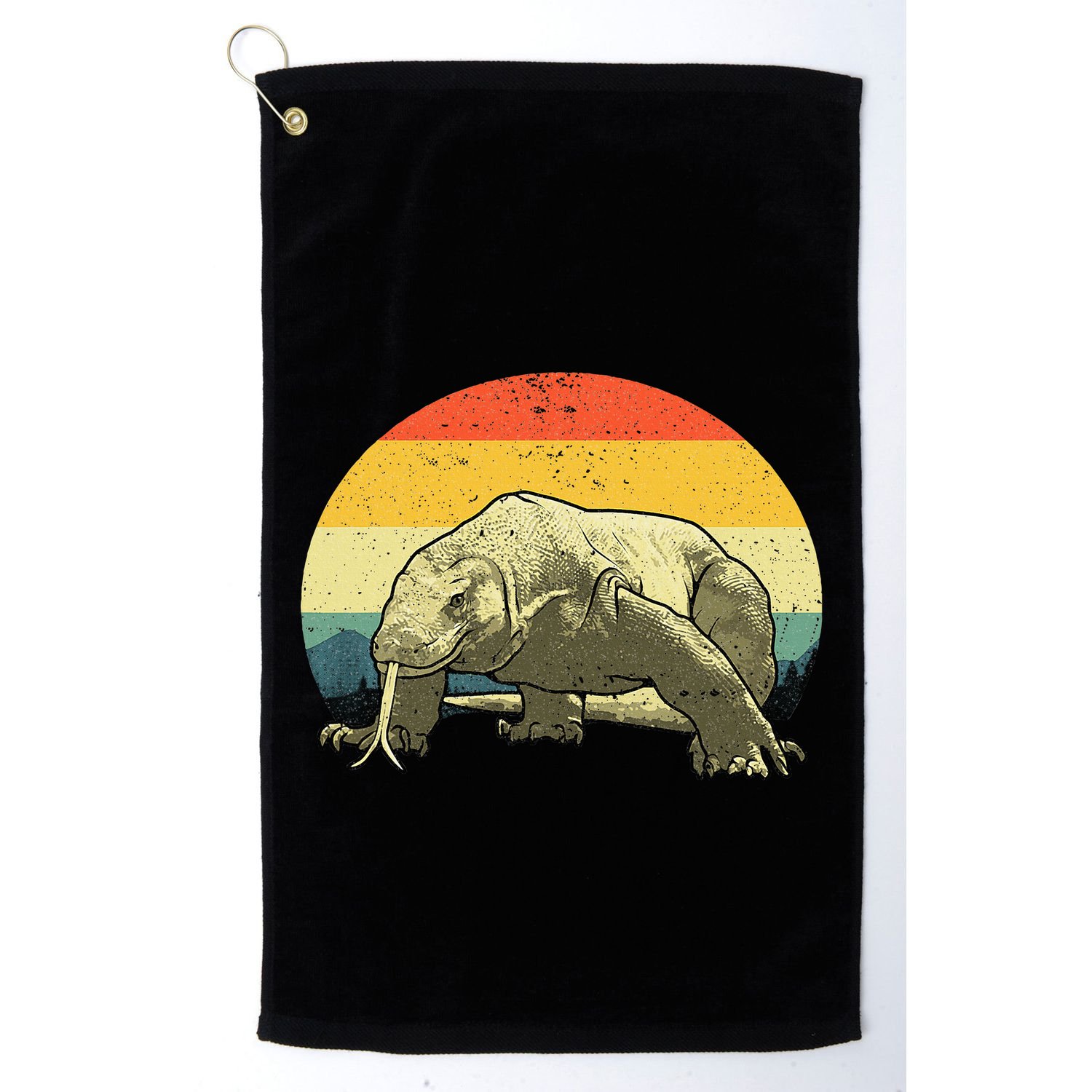 Cute Komodo Dragon Vintage Komodo Dragon Golf Towel