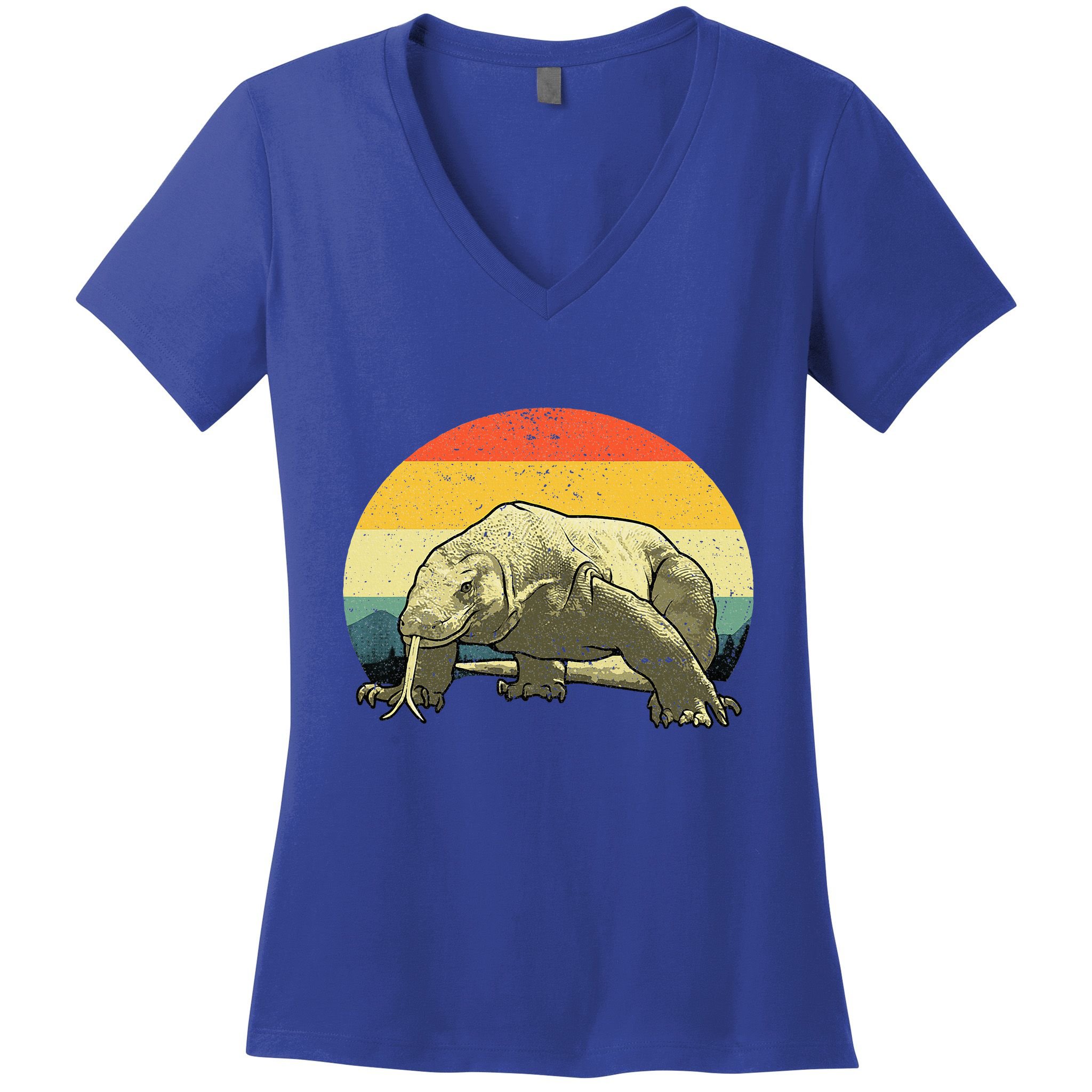 Cute Komodo Dragon Vintage Komodo Dragon Women's V-Neck T-Shirt