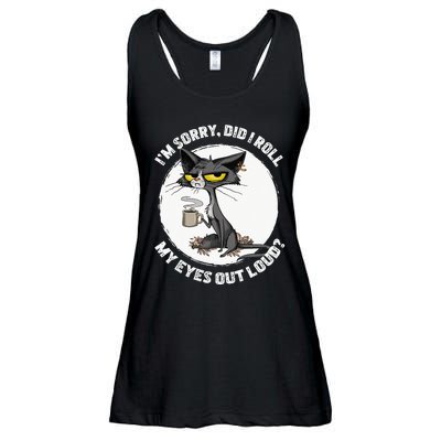 Cat Kitten Did I Roll My Eyes Out Loud Funny Sarcastic Ladies Essential Flowy Tank